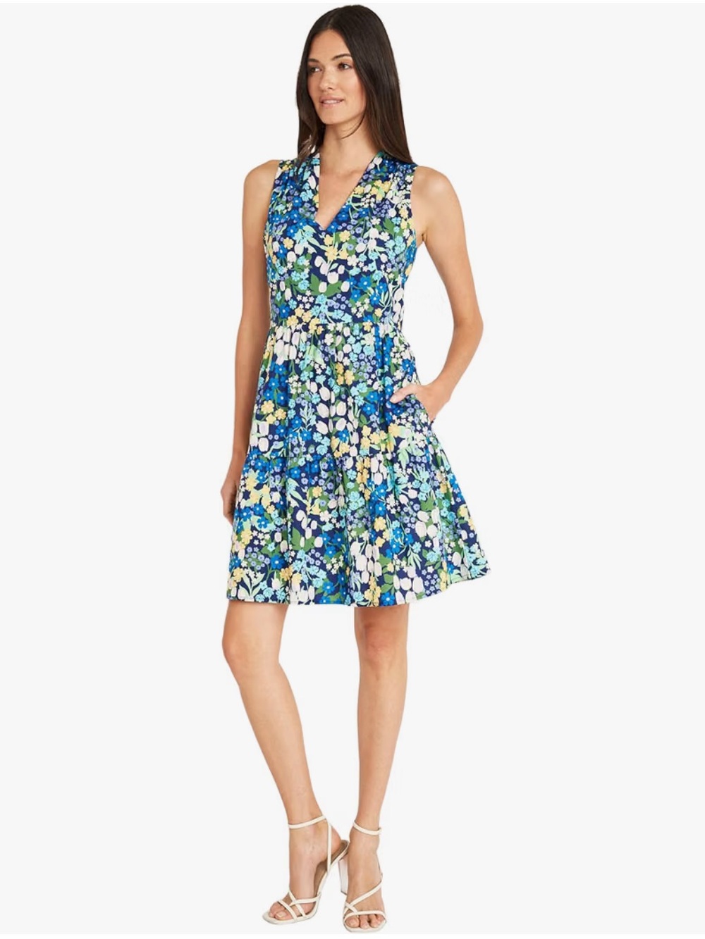 Blue Floral A-Line Women's Skirt